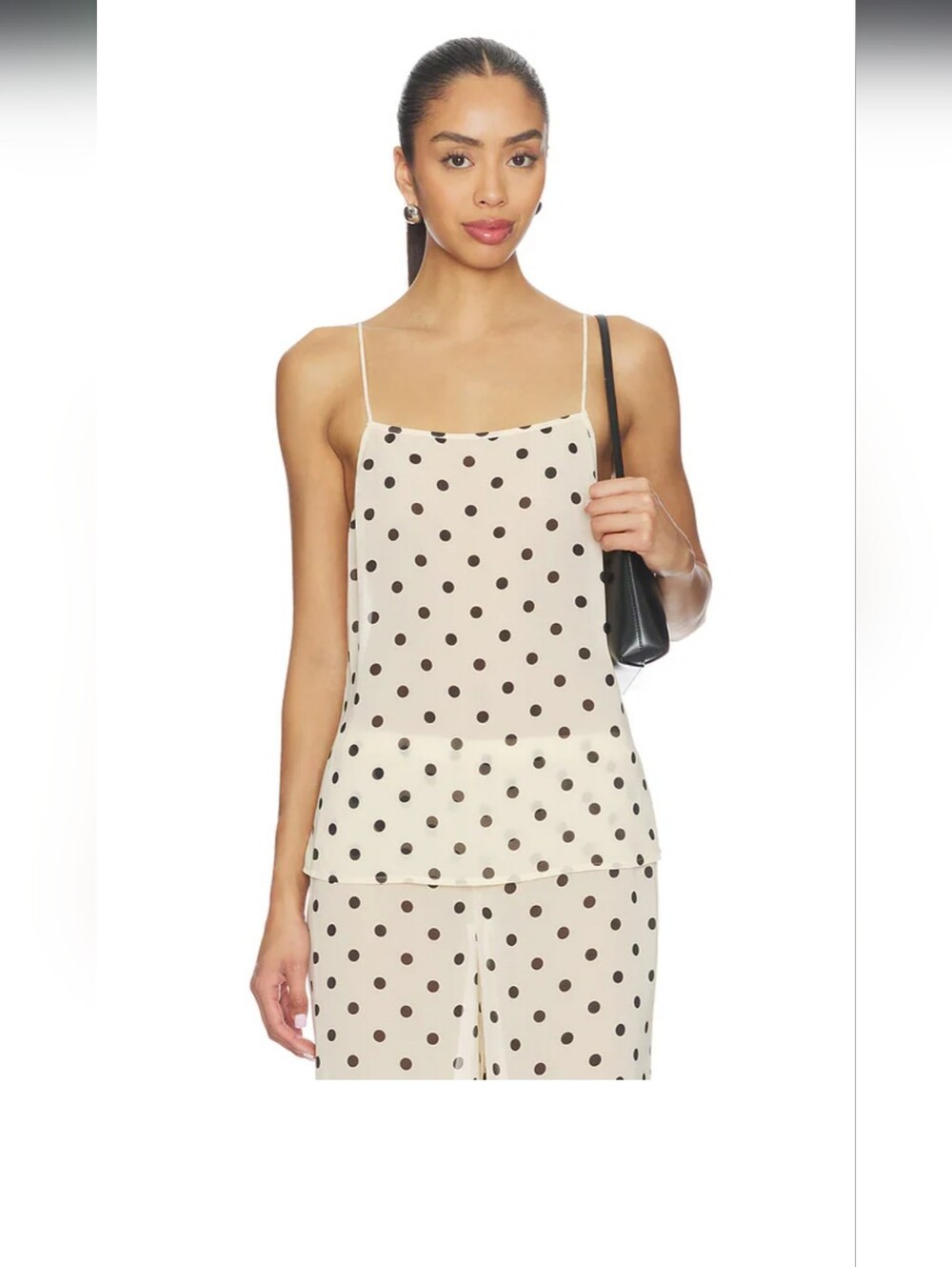 Darby Top in Beige & Black Dot